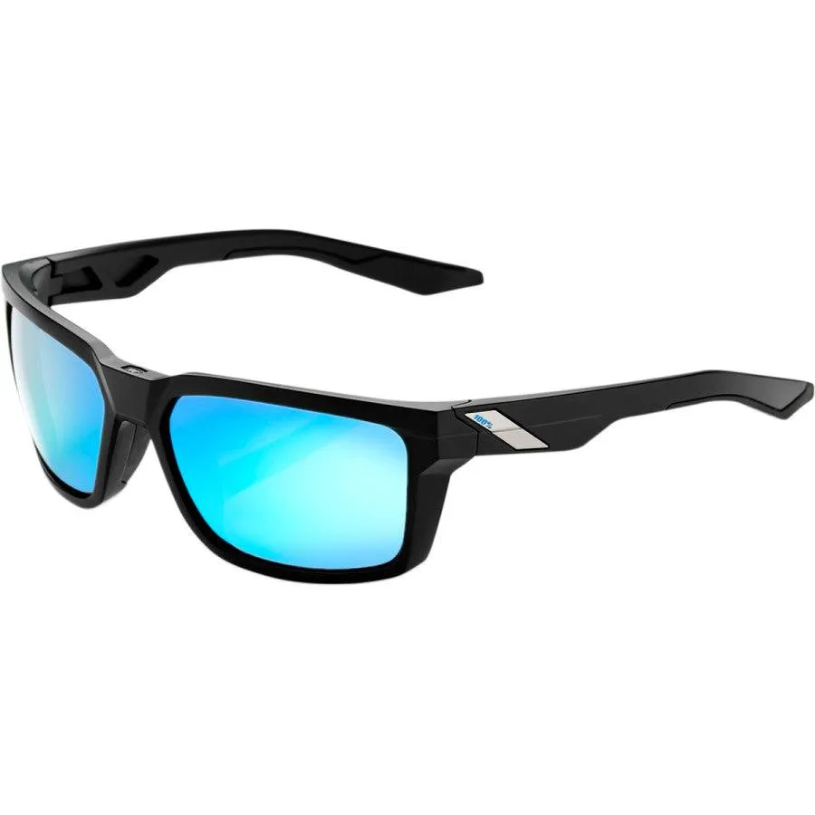 100% Daze Sunglasses - Matte Black - Blue Mirror