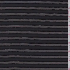 2 1/4 YD PC-Black Eyelash Stripe Polyester Fabric