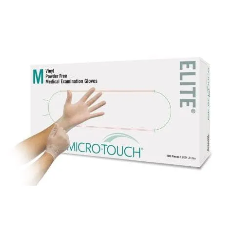 Ansell Micro Touch Elite Exam Gloves, Latex Free, Powder Free, Non Sterile