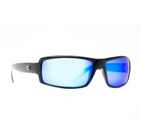 Calcutta Whitehaven Shiny Black Frames - Blue Mirror Lens - Polarized Sunglasses