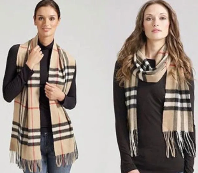 Cashmere Scarf - Burberry-Like Plaid