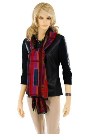 Cashmere Scarf- Red/Multi Print