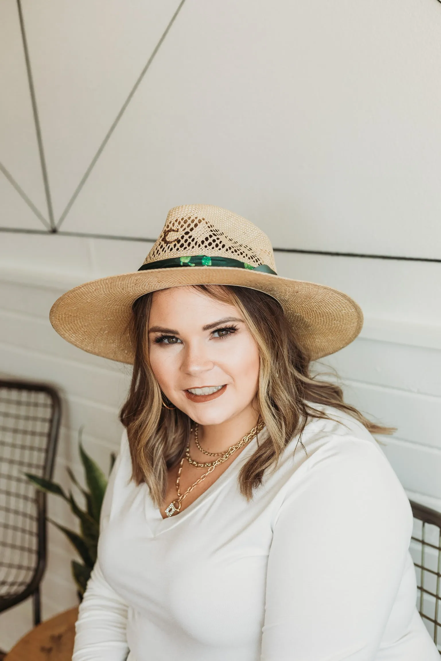 Charlie 1 Horse | Mojave Straw Hat with Cactus Band and Silver Concho