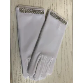 Embellished Gloves-White