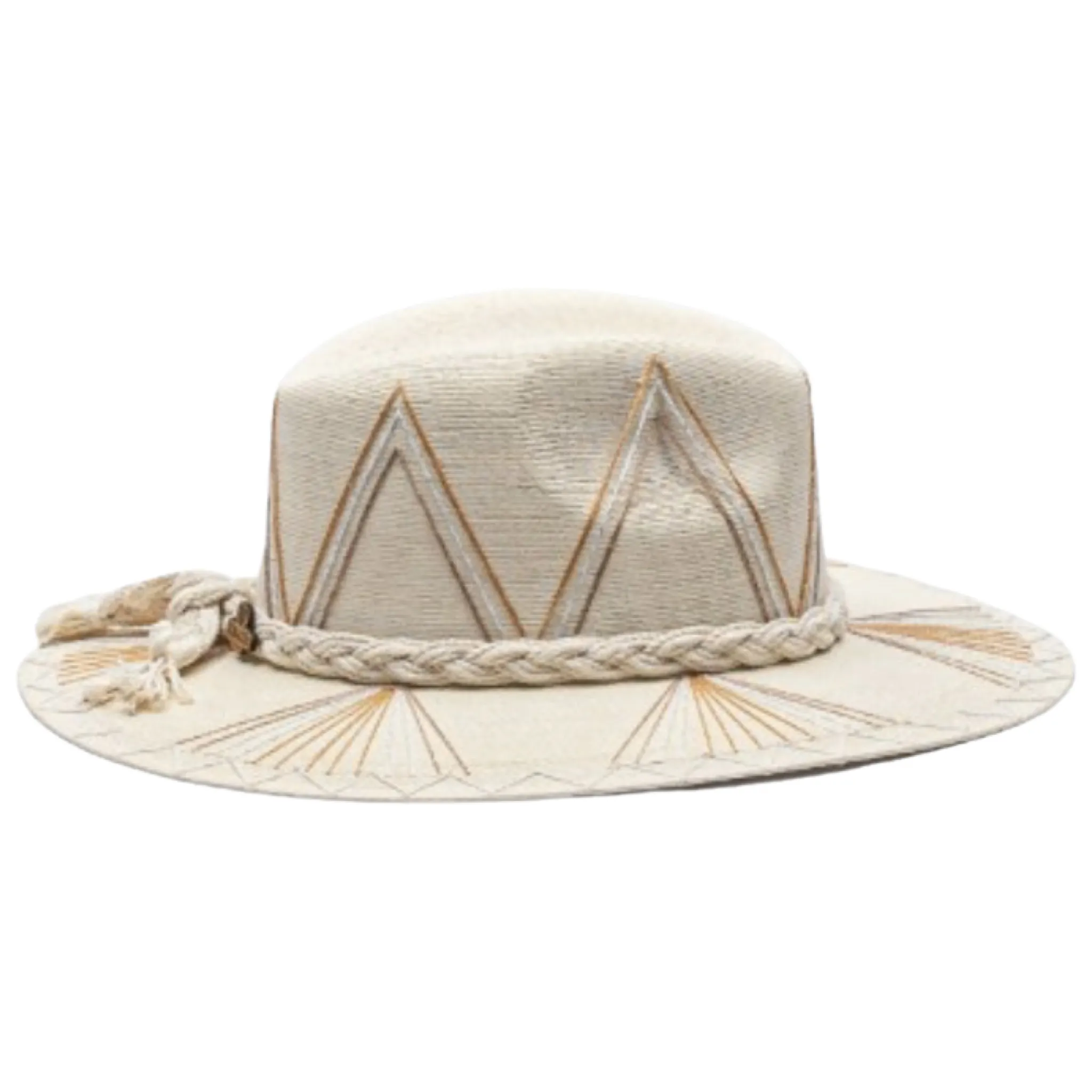 Exclusive Amy Metallic Neutral Hat by Corazon Playero