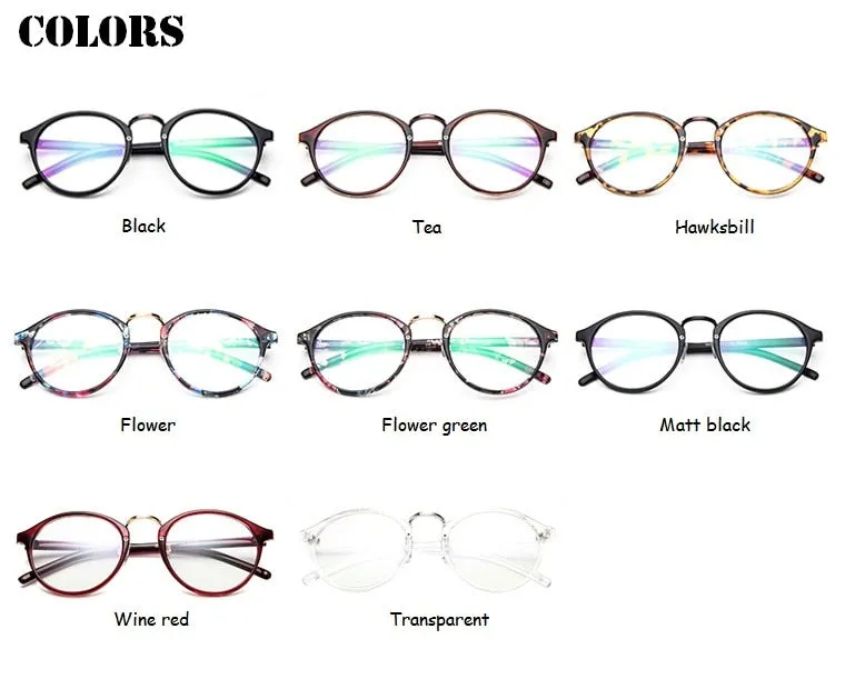 Fashion Transparent round glasses clear frame Women Spectacle myopia glasses