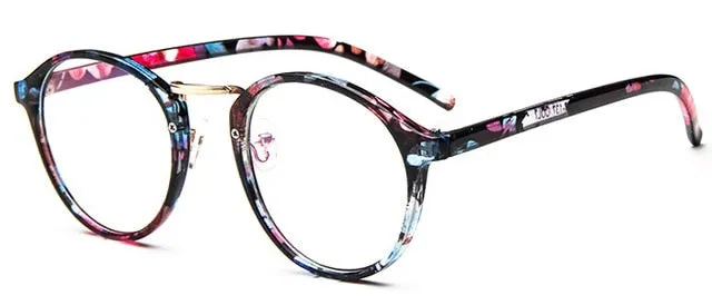 Fashion Transparent round glasses clear frame Women Spectacle myopia glasses