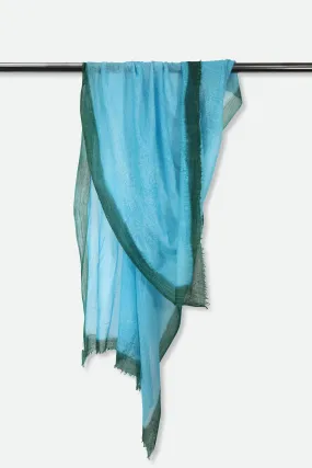 FERN BORDER SCARF IN HAND DYED CASHMERE