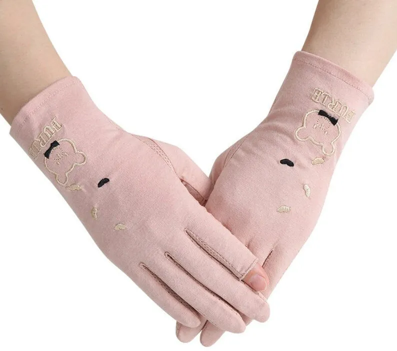 Fingerless Cotton Gloves - Summer Gloves for Smartphone Users