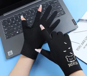 Fingerless Cotton Gloves - Summer Gloves for Smartphone Users