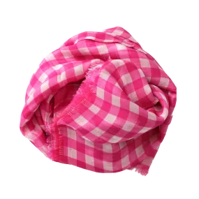 Gingham Ikat Print Scarf