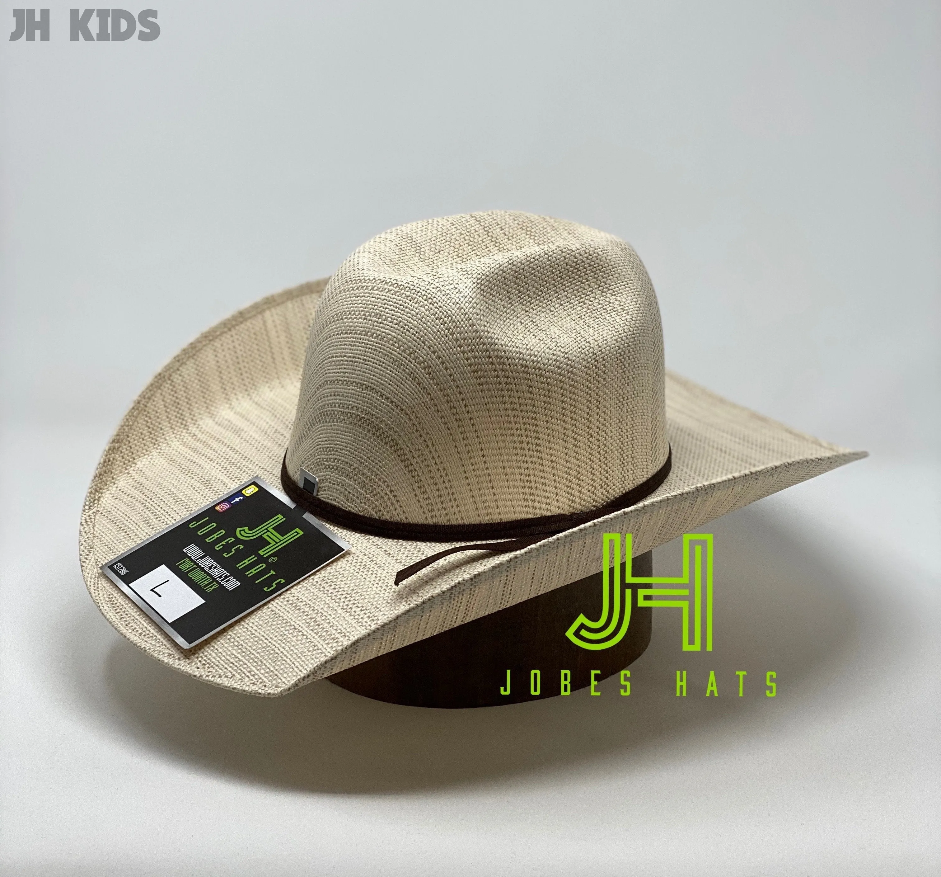 JH Kids Straw Hats- Arena(Lighter Brown Hatband)