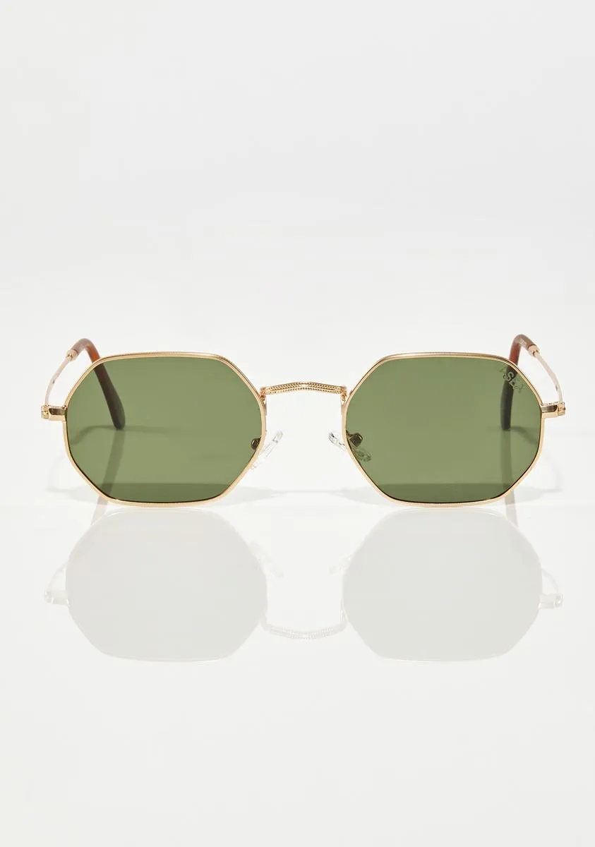 Jones Gold Oval Sunglasses