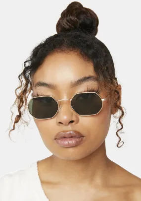 Jones Gold Oval Sunglasses