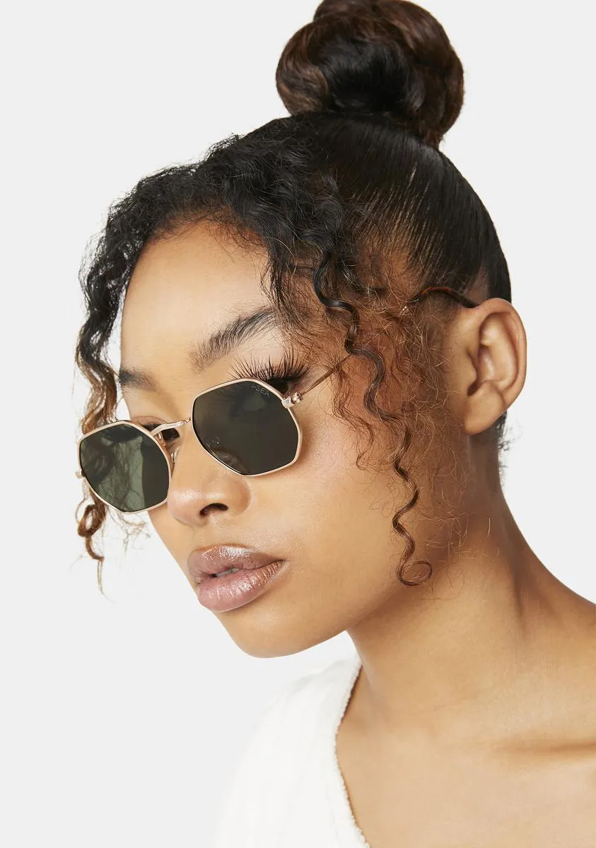 Jones Gold Oval Sunglasses