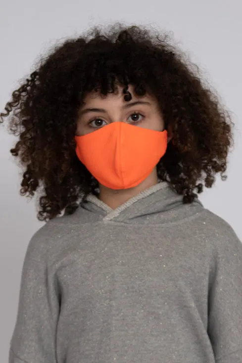 Kids Adjustable Neon Orange Soft Reversible Mask