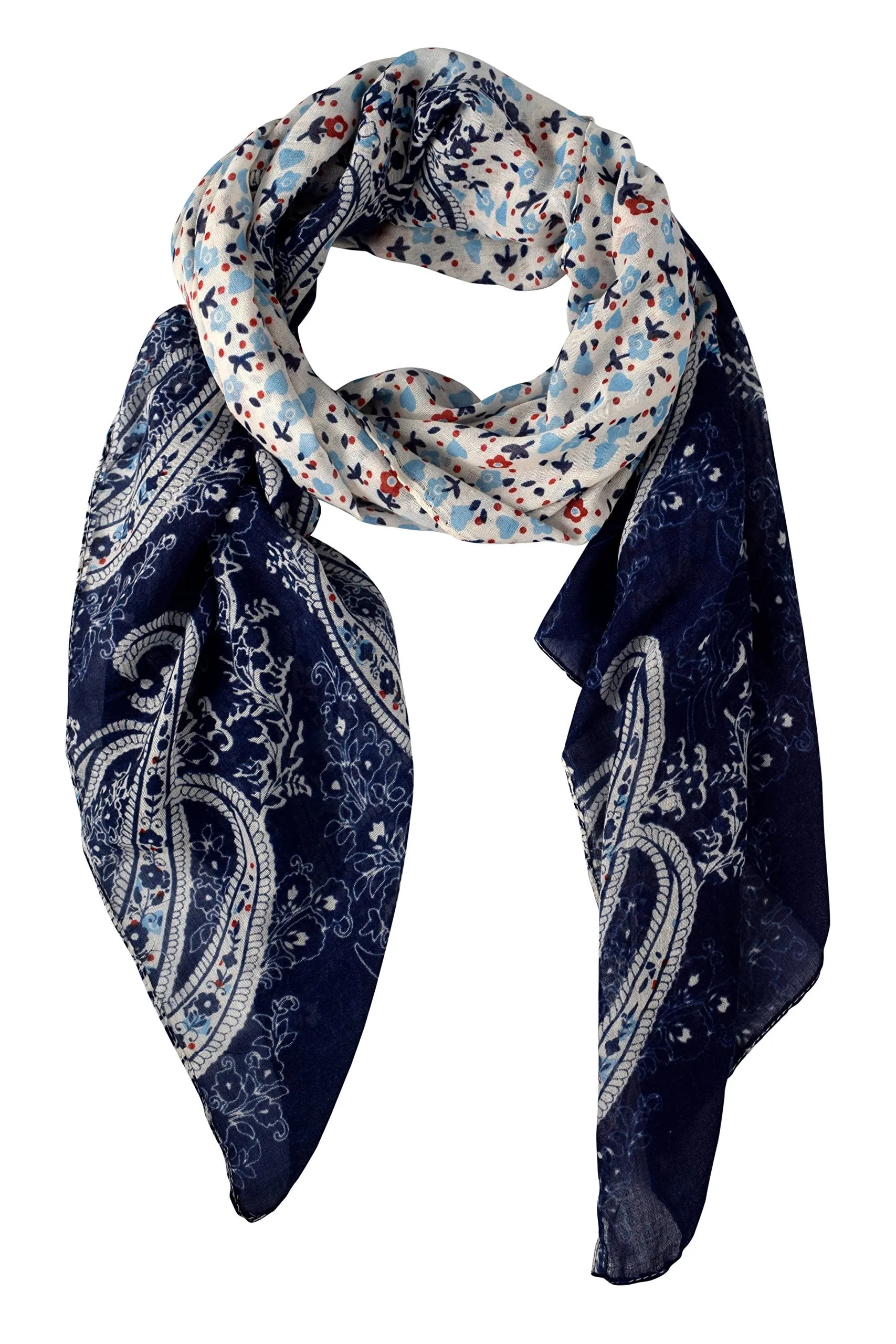 Lightweight Damask Paisley Scarves Summer Shawls Sheer Wraps