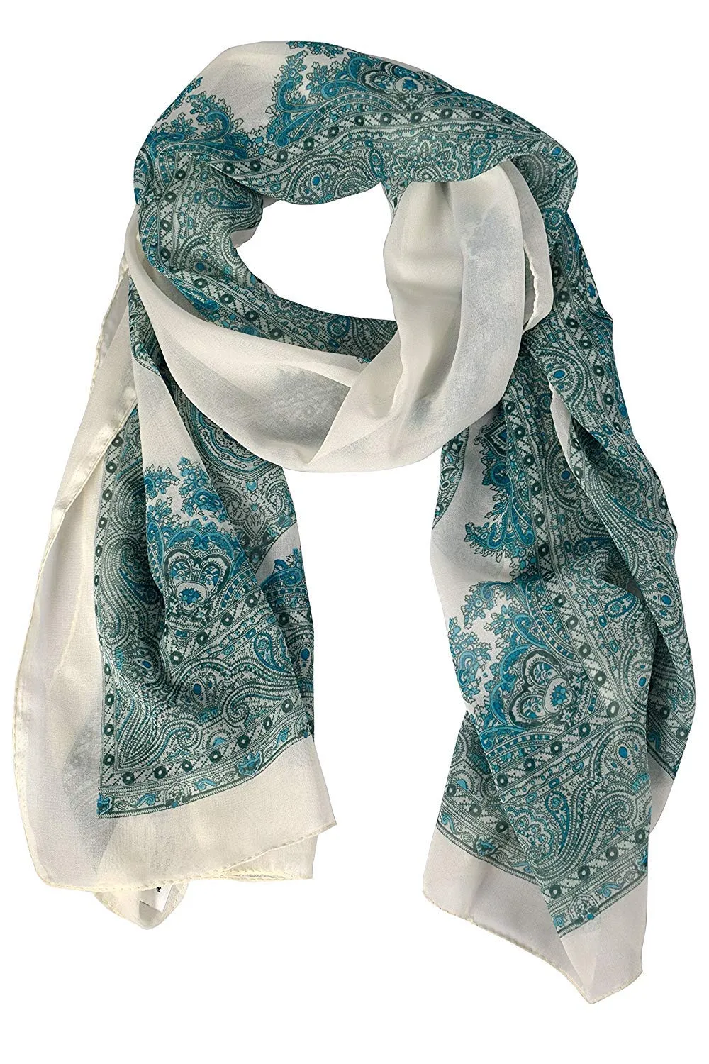 Lightweight Damask Paisley Scarves Summer Shawls Sheer Wraps