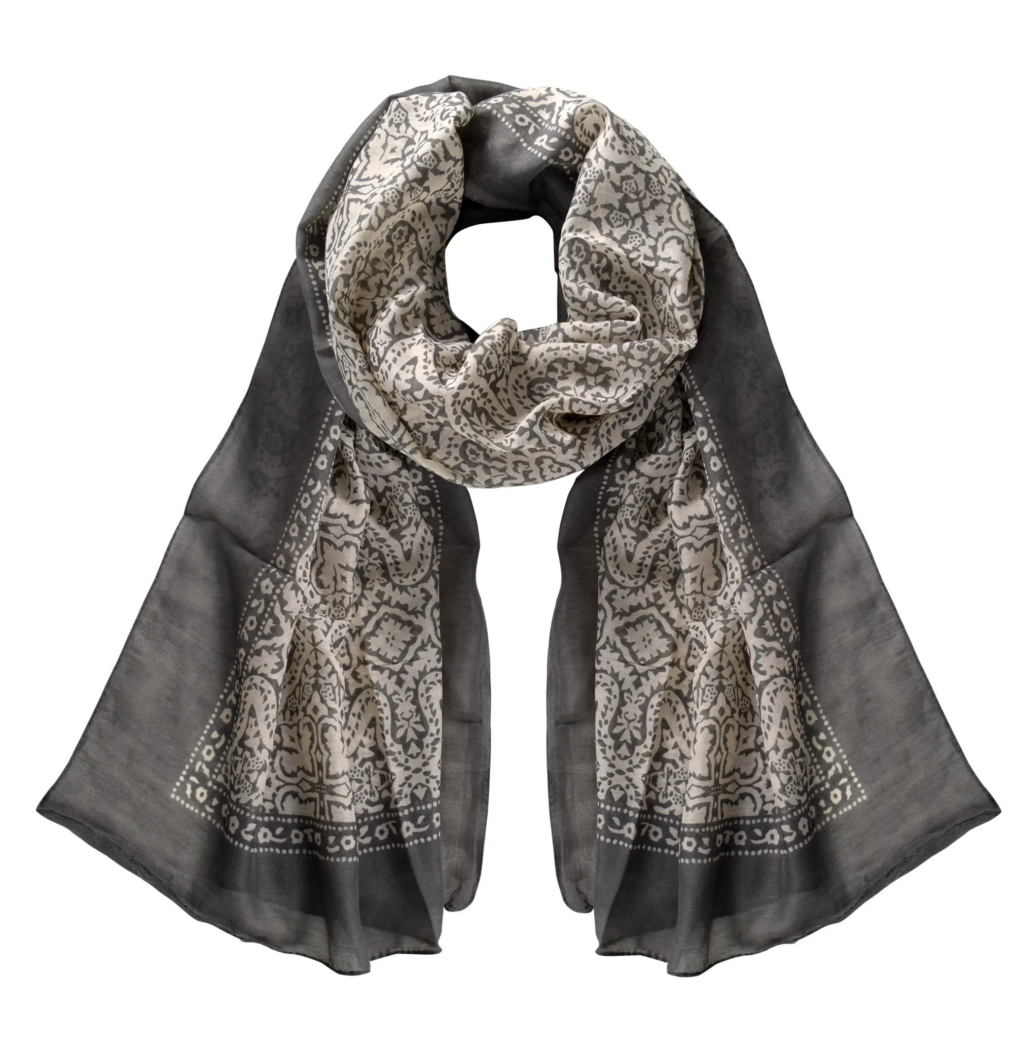 Lightweight Damask Paisley Scarves Summer Shawls Sheer Wraps