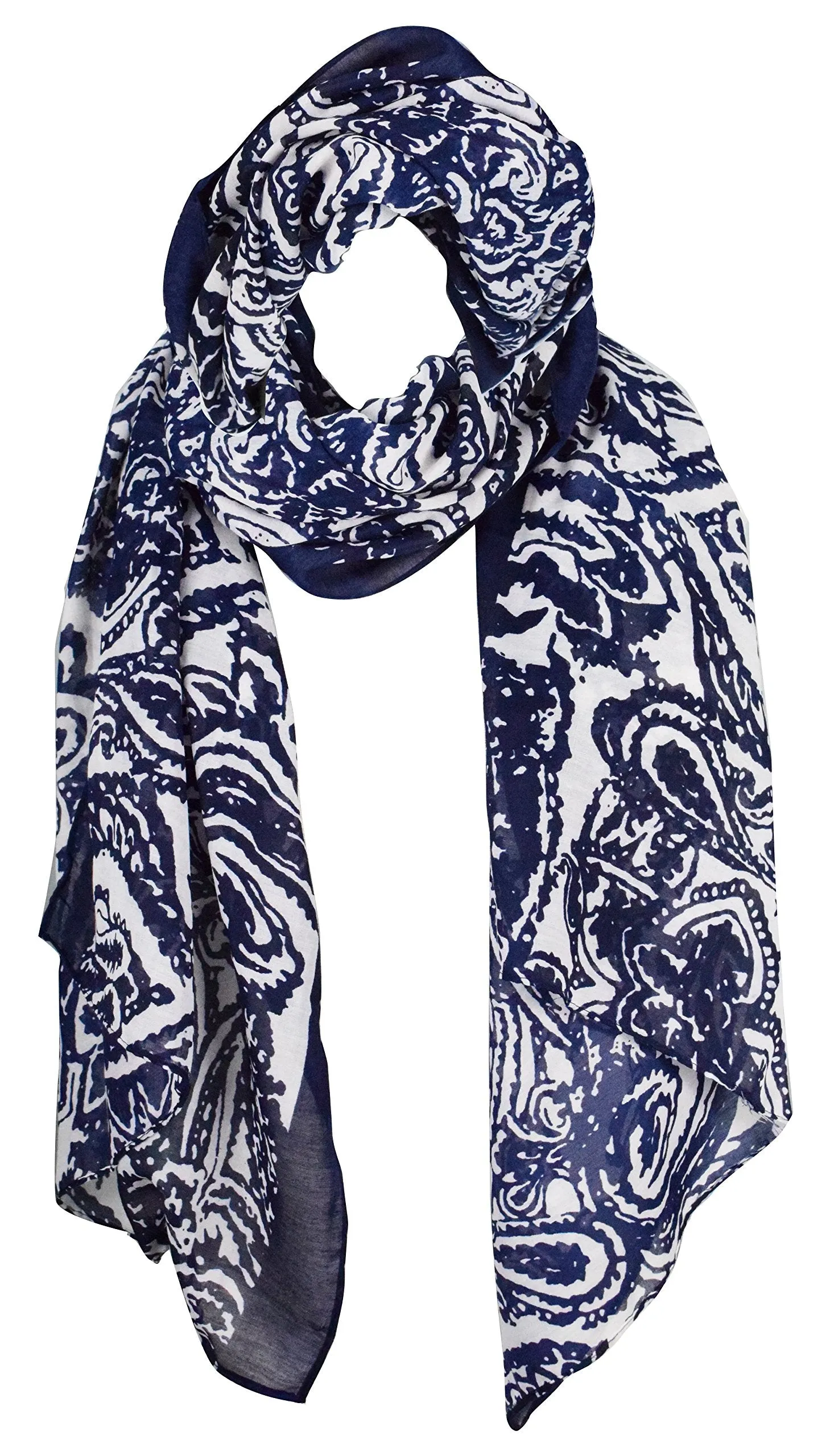 Lightweight Damask Paisley Scarves Summer Shawls Sheer Wraps