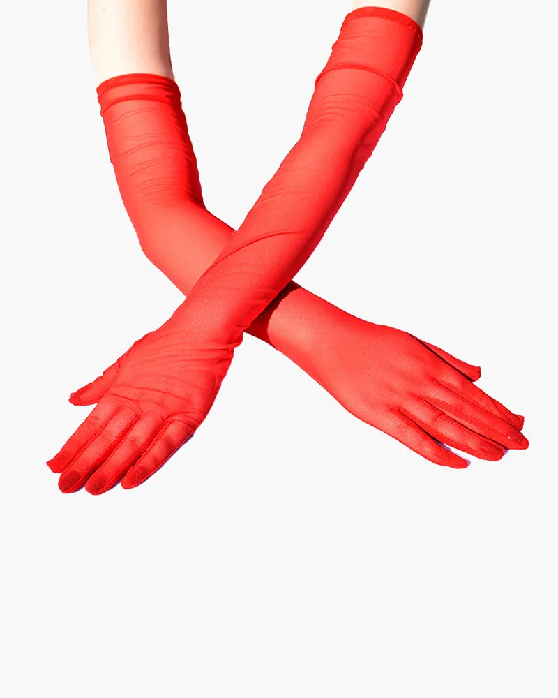 Long Stretchy Elbow Length Gloves