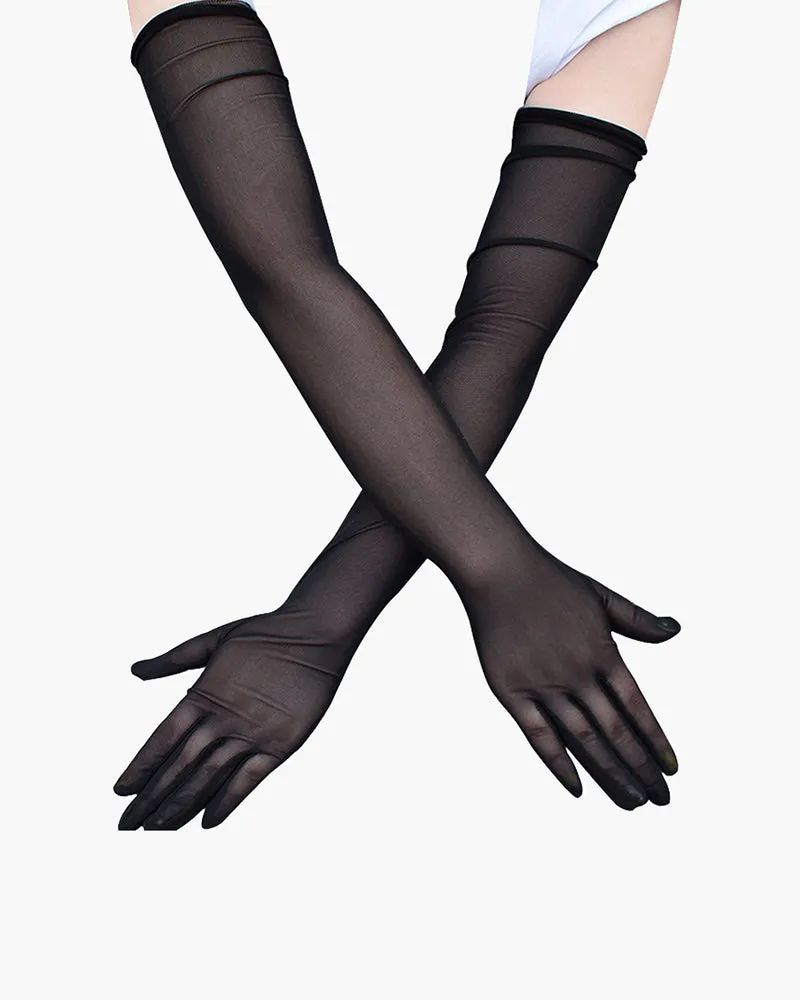 Long Stretchy Elbow Length Gloves