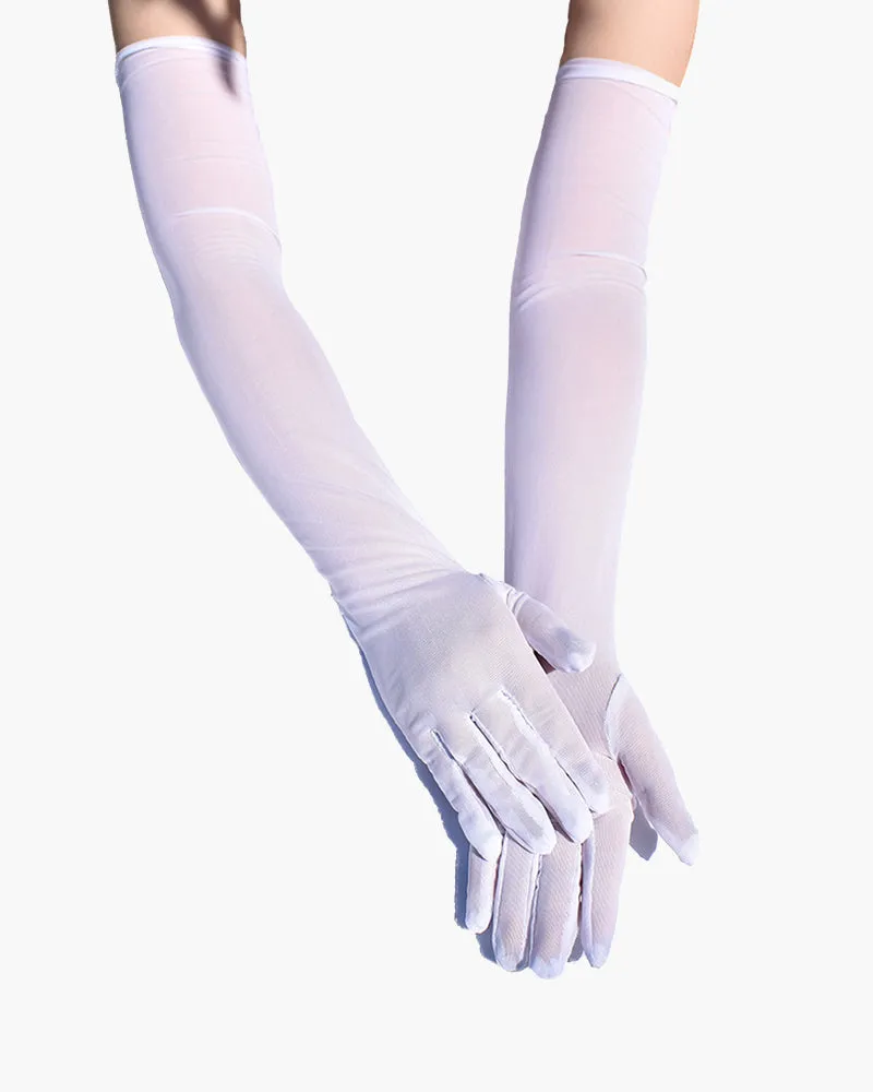 Long Stretchy Elbow Length Gloves