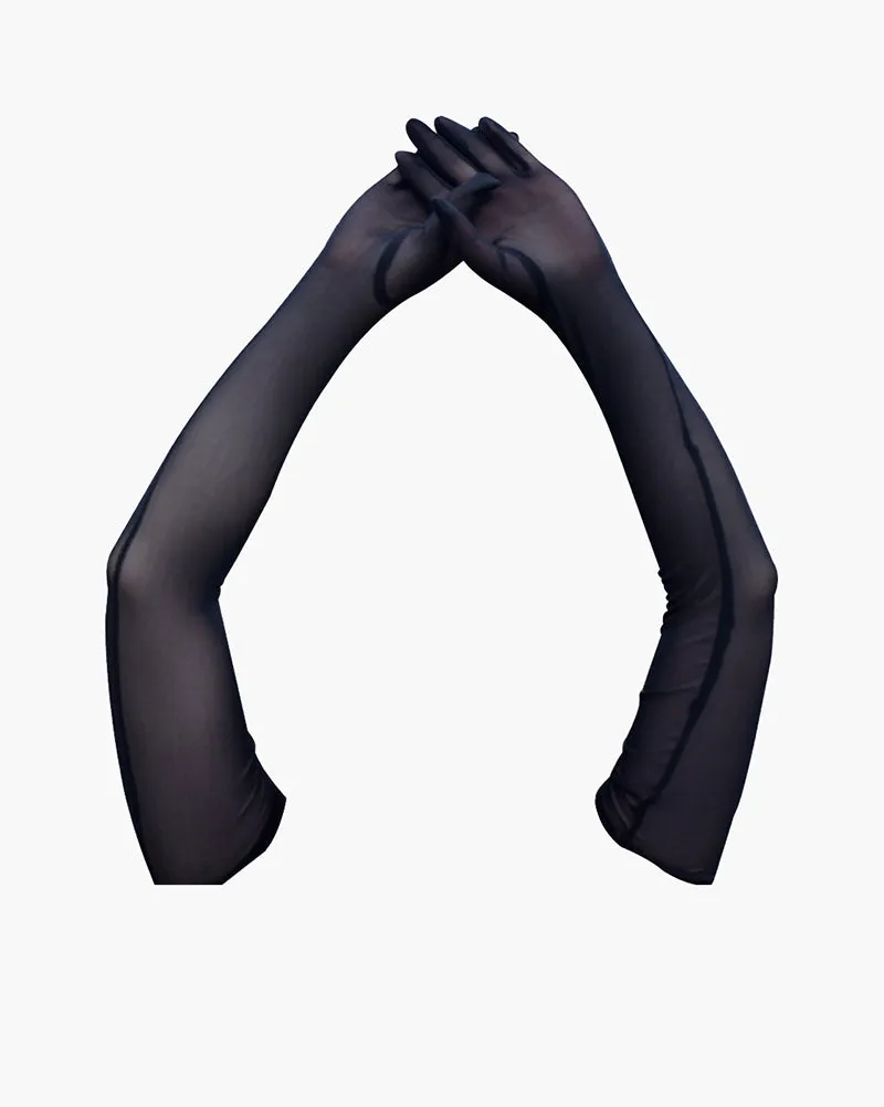 Long Stretchy Elbow Length Gloves