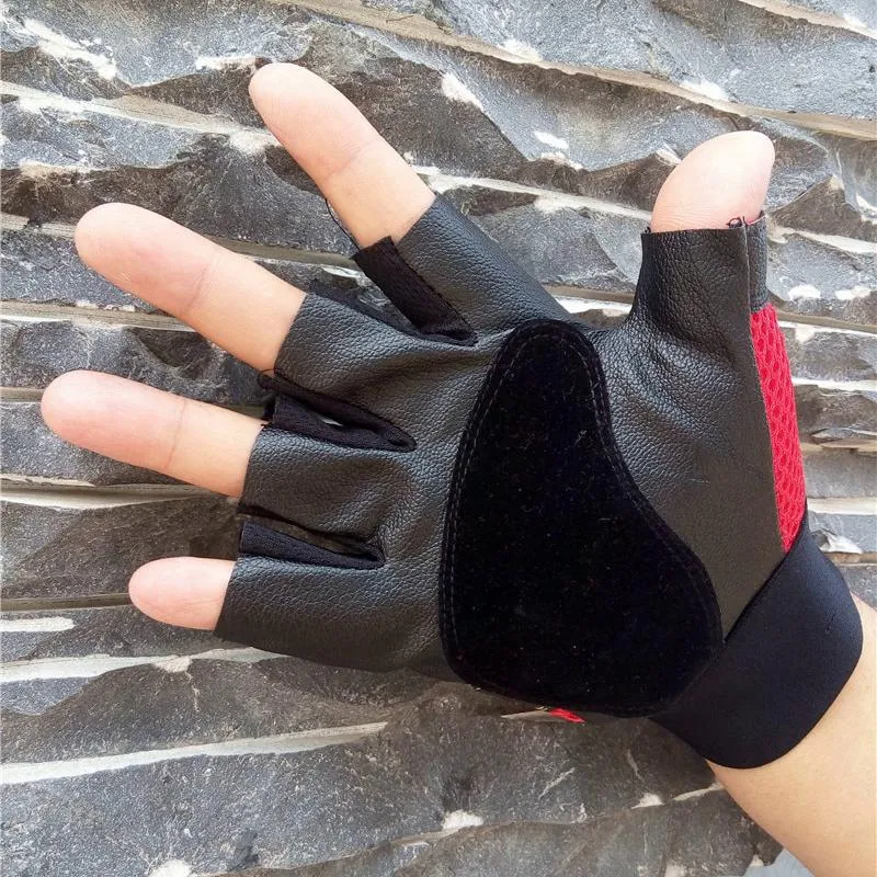 Men's Leather Fingerless Gloves With Rivets