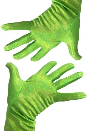 Neon Lime Holographic Gloves