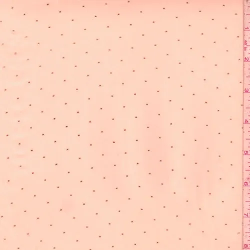 Pinky Peach/Metallic Silver Pin Dot Chiffon Fabric