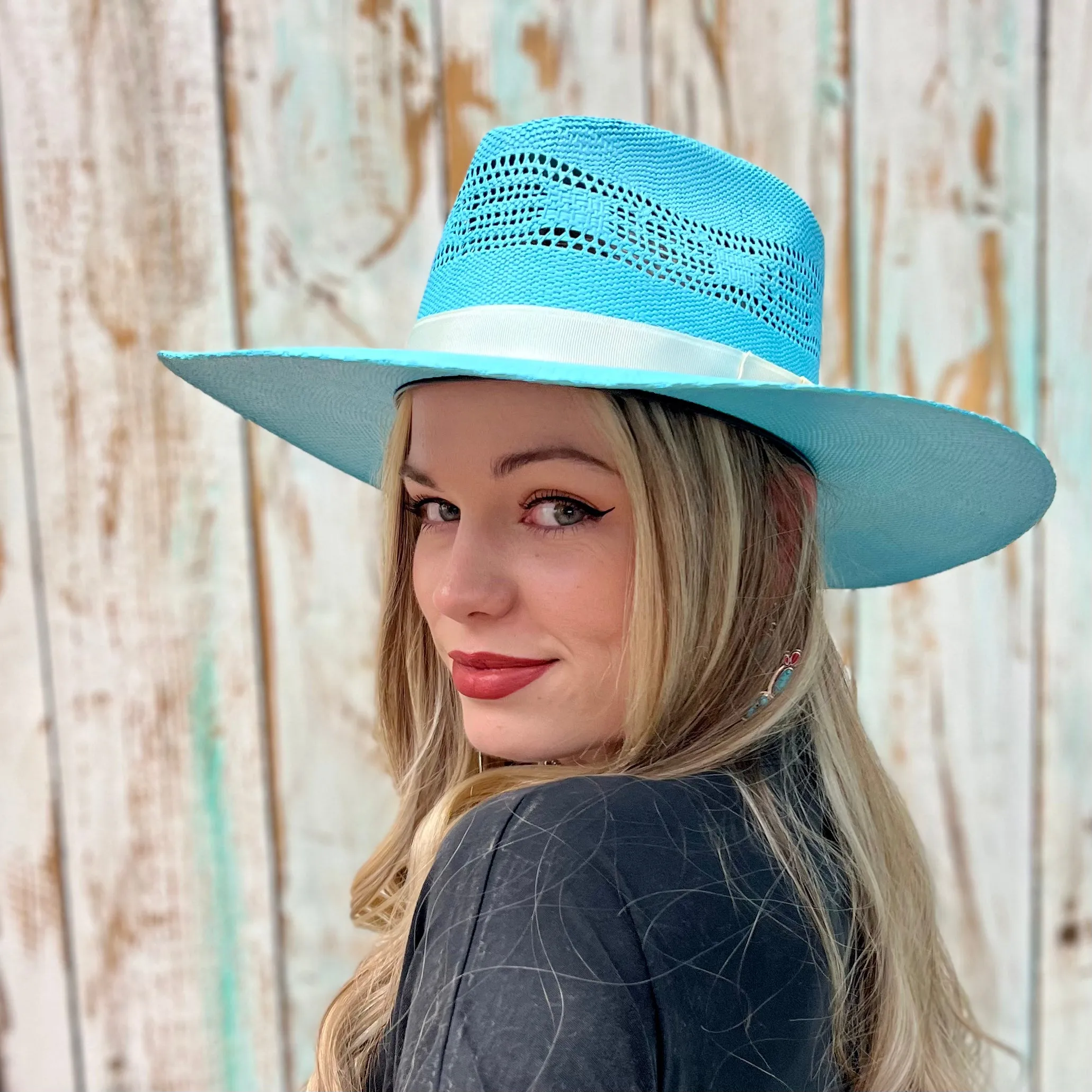 Rolling Around In The Turquoise Straw Hat