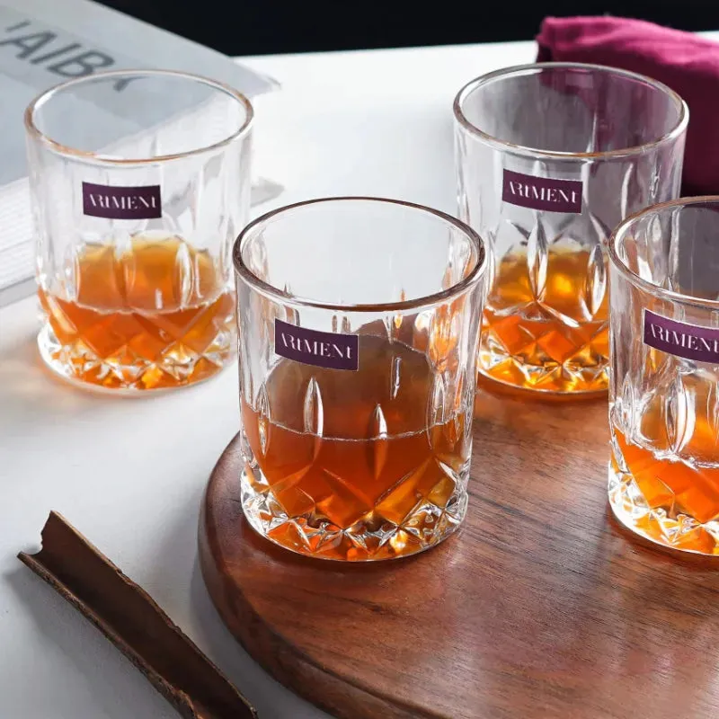 Sculpted Tumbler Whiskey Glass Set | 350 ML