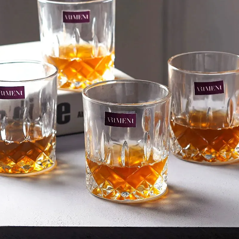 Sculpted Tumbler Whiskey Glass Set | 350 ML