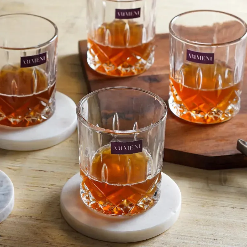 Sculpted Tumbler Whiskey Glass Set | 350 ML