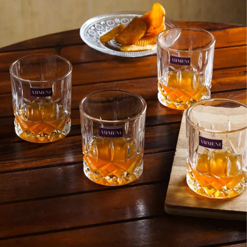 Sculpted Tumbler Whiskey Glass Set | 350 ML