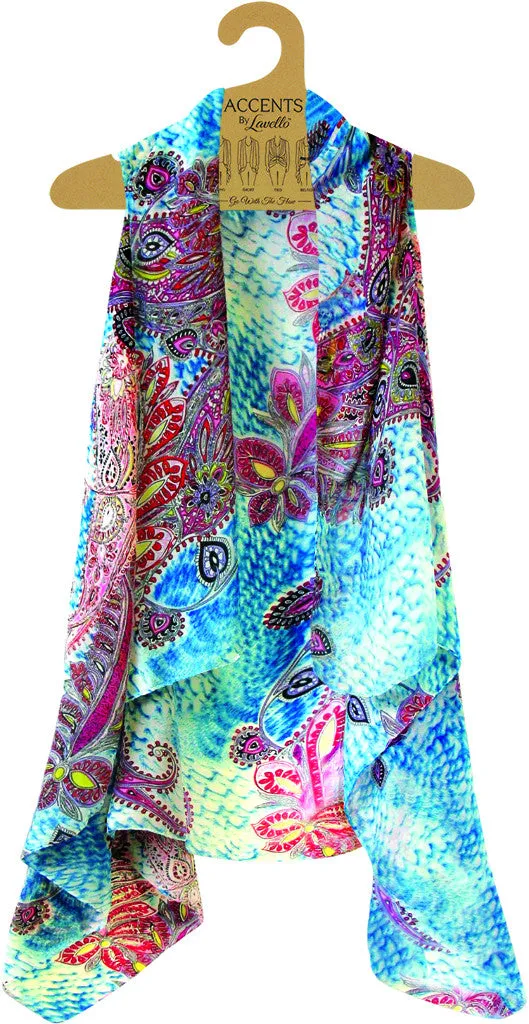 sheer designer vest - paisley pattern Case of 12