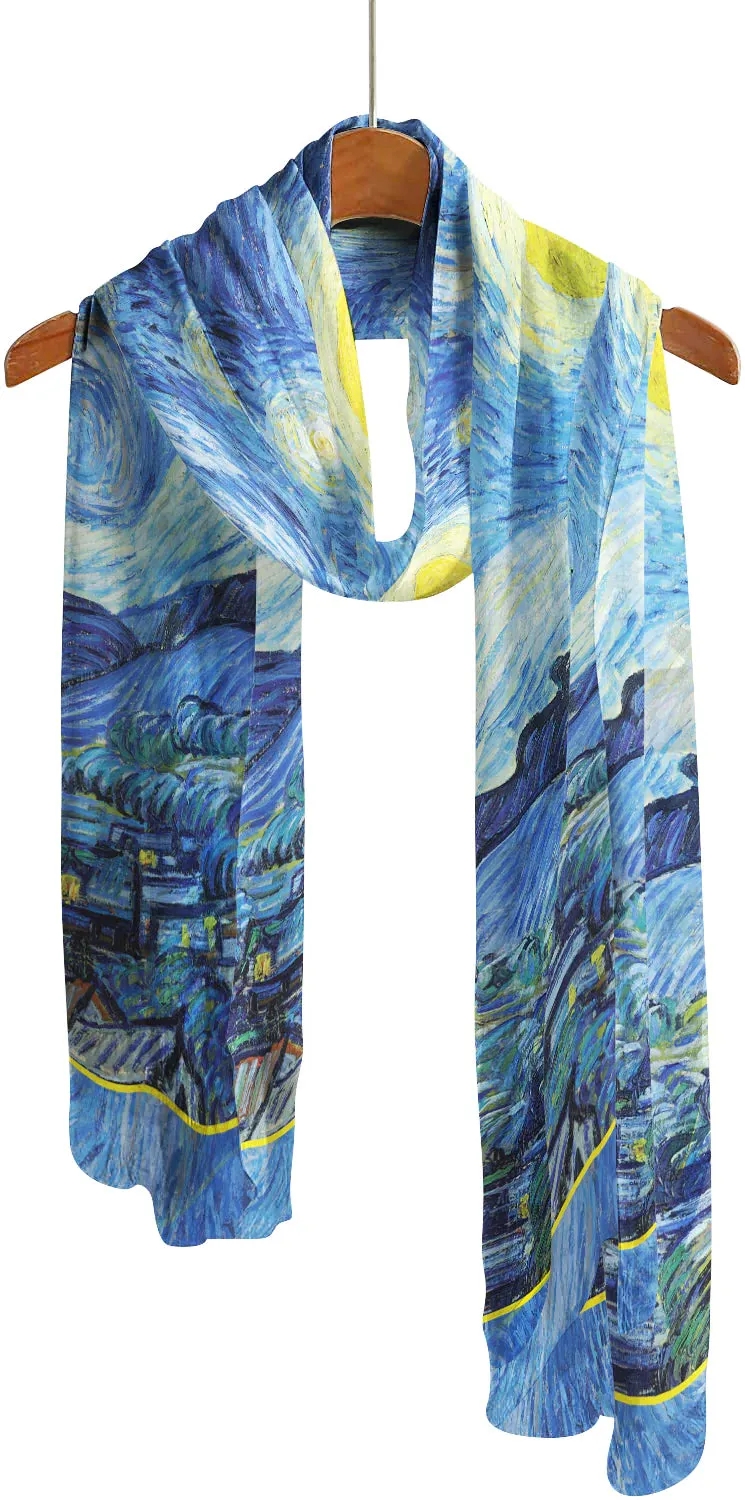 Sheer Long Museum Art Scarf