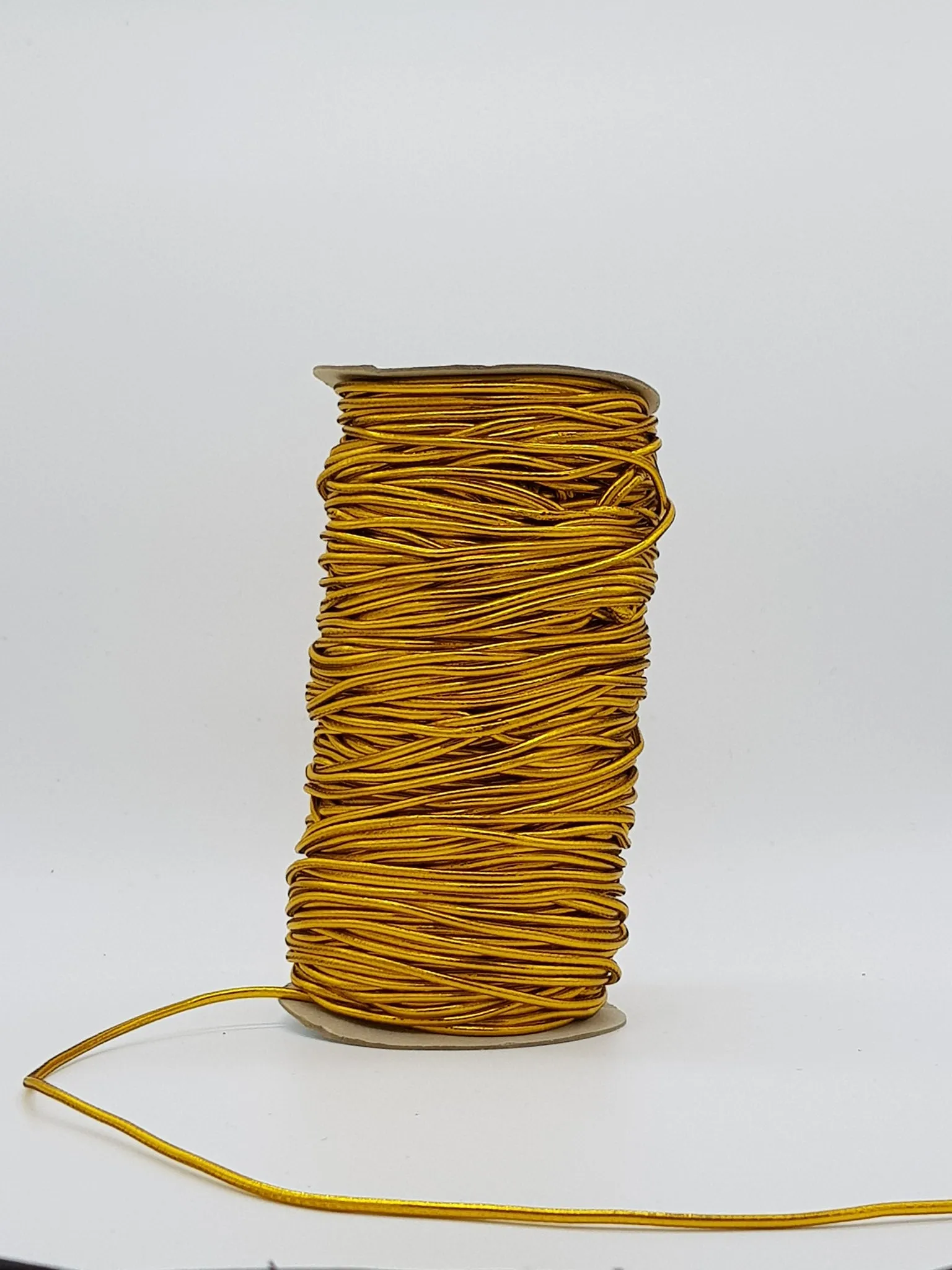 Soft Round Elastic Cord - Lurex Gold