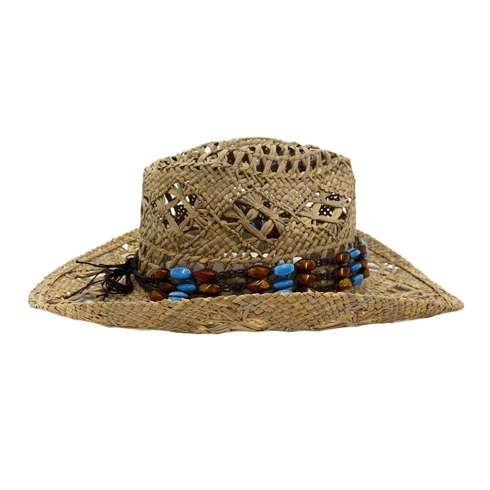 Straw Cowboy Hats Grass Salty Grass Hand-Knitted Western Cowboy Sunshade