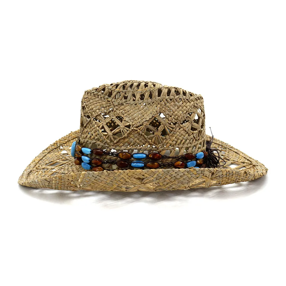 Straw Cowboy Hats Grass Salty Grass Hand-Knitted Western Cowboy Sunshade