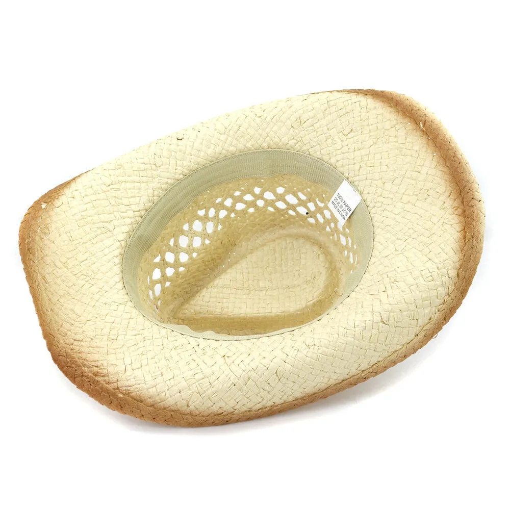 Straw Cowboy Hats Men Women Outdoor Sun-Proof Beach Hat Straw Cowboy Hat