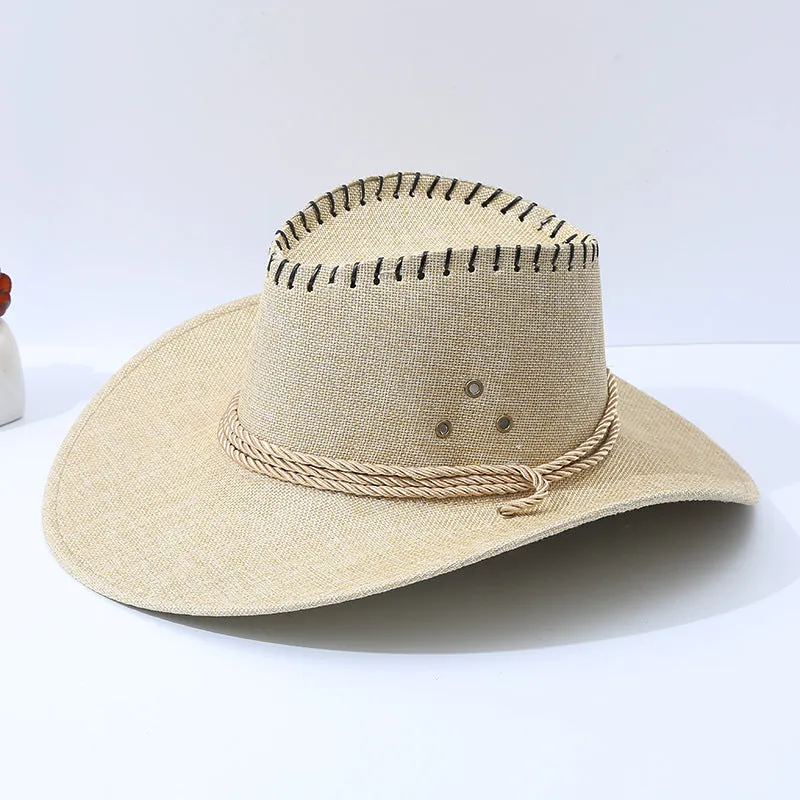 Straw Cowboy Hats Spring and Summer Hat Men's Outdoor Leisure