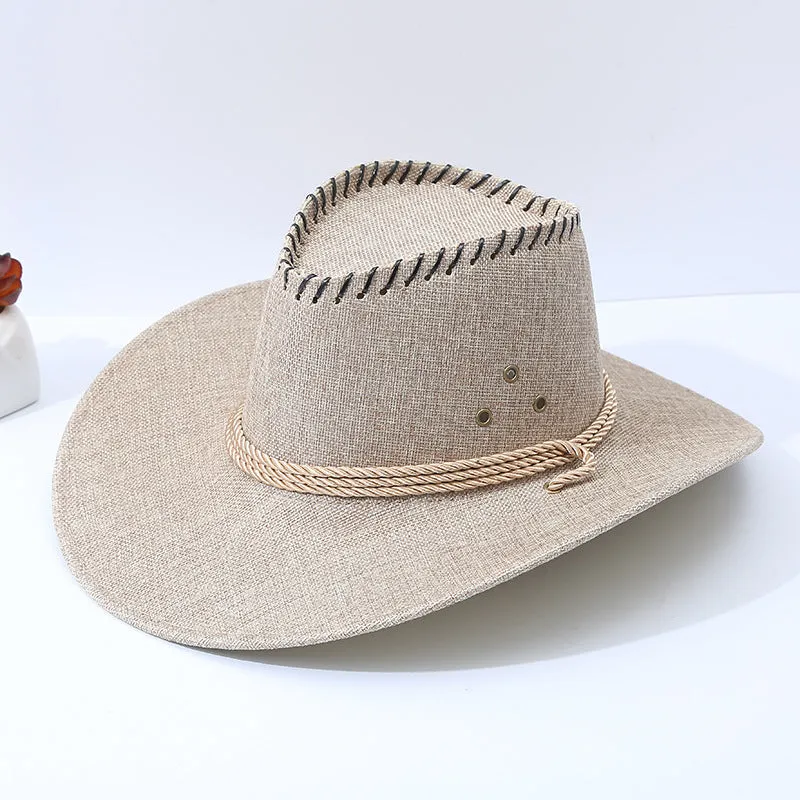 Straw Cowboy Hats Spring and Summer Hat Men's Outdoor Leisure