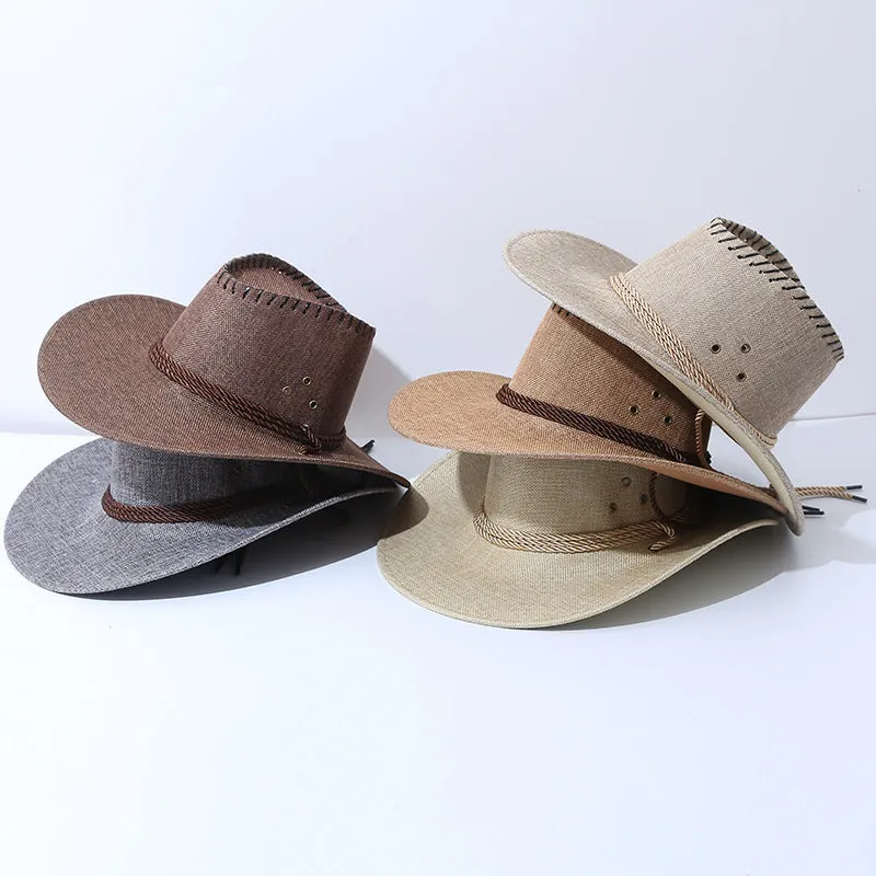 Straw Cowboy Hats Spring and Summer Hat Men's Outdoor Leisure