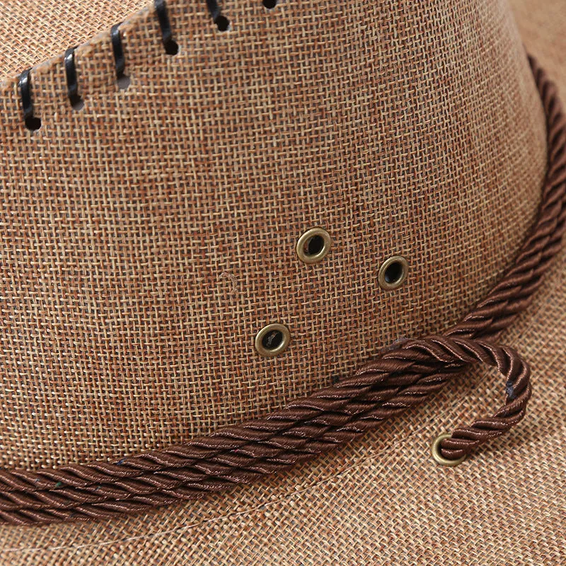 Straw Cowboy Hats Spring and Summer Hat Men's Outdoor Leisure