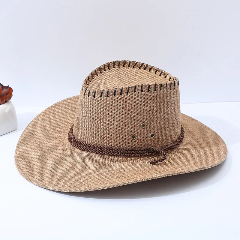 Straw Cowboy Hats Spring and Summer Hat Men's Outdoor Leisure