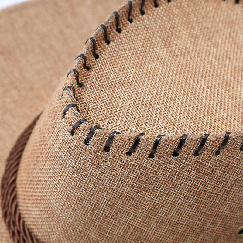 Straw Cowboy Hats Spring and Summer Hat Men's Outdoor Leisure