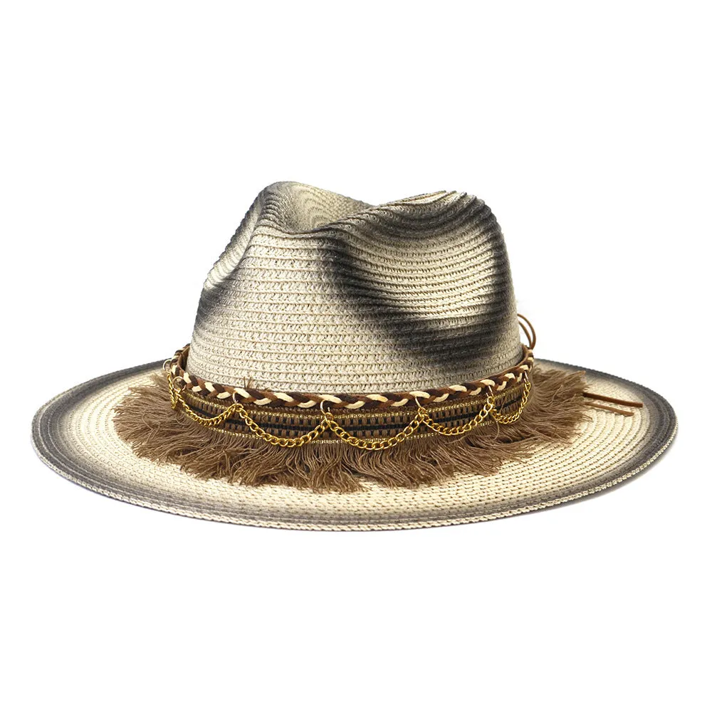 Straw Cowboy Hats Travel Sun Protection Men and Women Jazz Hat