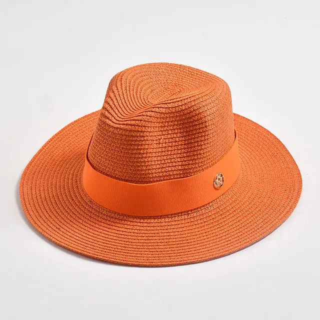 Straw Hats Panama Ribbon Decoration Elegant Luxury Cowboy Hat